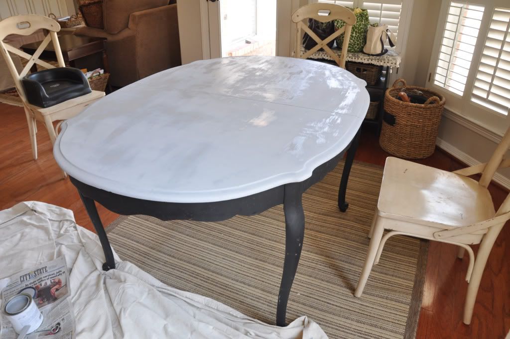 gray chalk paint kitchen table